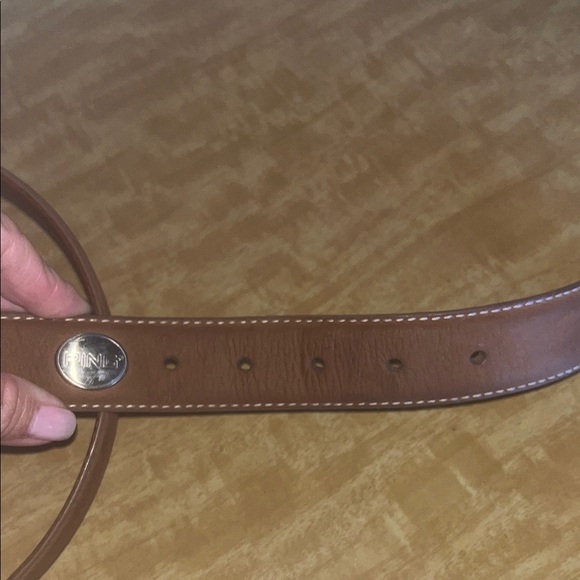 Ping Tan Leather Men's Belt size 38 preowned solid brass buckle - Picture 6 of 7